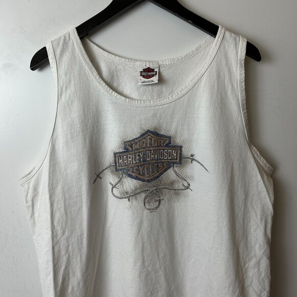 Vintage Y2K Harley Davidson Chandler AZ Tank Top Extra Large XL Adult White - Picture 16 of 16